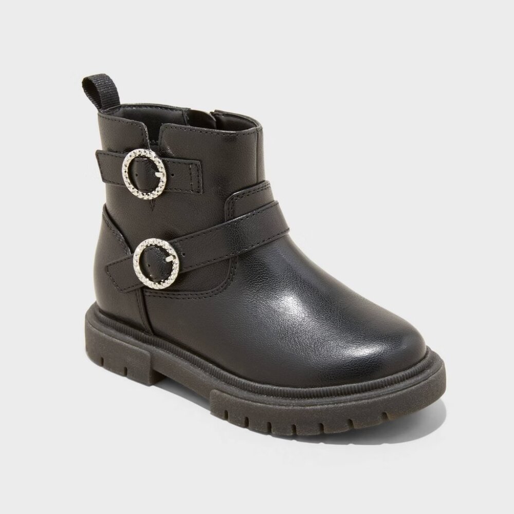 NEW Toddler Evie Buckle Boots - Cat & Jack™ Black 5T